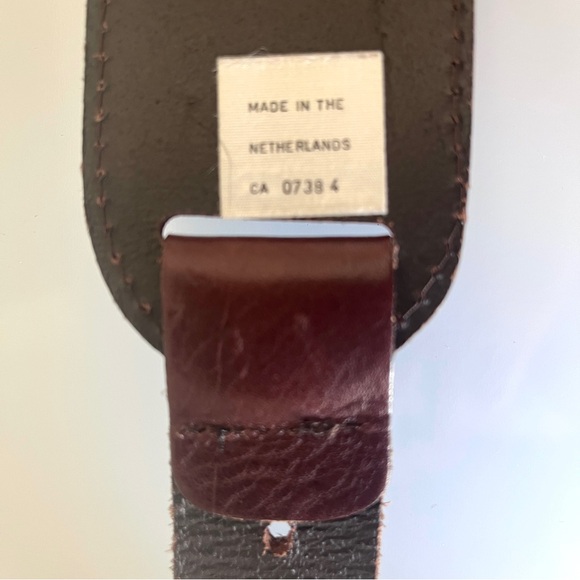 Sandwich Wide Leather Belt Brown Waist Belt European Made Adjustable M L - Picture 8 of 11
